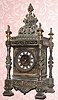 C.1904, Ansonia Clock Co., REGENT, cast metal mantel clock, 8-day gong strike, open escapement, as-found. 