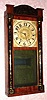 C.1830, Riley Whiting, Winchester, Conn., 30-hour time/strike wood movement column and splat shelf clock. 