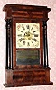 C.1850, Wm. S. Johnson, New York, 4-Column Empire style shelf clock, 30-hour with two slim iron weights. 