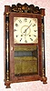 C.1832, Eli Terry, Jun'r, Plymouth, Conn., 30-hour time and strike wood movement half column and splat shelf clock. 