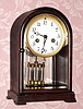 C.1917, Waterbury Clock Co., "Marson", 8-day time/strike WOODEN crystal regulator, as-found. 