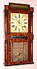 C.1830, Jeromes and Darrow, Bristol, Conn., 30-hour time/strike wood movement, two deck, half column and splat shelf clock, pineapple capitals on top columns. 