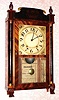 C.1830, Silas Hoadley, Plymouth, Conn., 30-hour time/strike wood movement half column and splat shelf clock. 