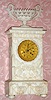 C.1840, French, Carved Alabaster Clock, in the Empire style, 8-day, silk thread suspension, and bell strike. 