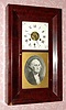 C.1845, Henry C. Smith, Plymouth, Conn., 30-hour time/strike and alarm wood movement OG shelf clock. 