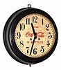 C.1950, Asian gallery clock, 8-day time and gong strike, pendulum driven, with later Coke advertising. 