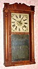 C.1839, Jason R. Rawson, Holden, Mass., 30-hour time/strike/alarm wood movement half column and splat shelf clock. 