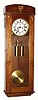 C.1900, German, Gustav Becker, 2-wt, gong strike, box style wall clock in oak, 8-day. 