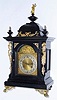 C.1900, German, Junghans, Quarter Strike bracket clock, ebonized with ormolu trim. 