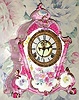 C.1900, Ansonia, Royal Bonn  No. 502, porcelain china clock with open escapement, as-found. 