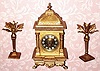 C.1890, French, 8-day time and bell strike three piece garniture set, with restorations. 