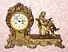 C.1905, Waterbury Clock Co., "Voltaire", 8-day time/strike figural mantel clock. 
