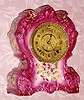 C.1898, William L. Gilbert Clock Co., "No. 416", 8-day time/strike porcelain mantel clock. 