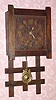 C.1910, Session Clock Co., "Aztec", 8-day mission style wall timepiece. 