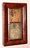 C.1843, Kilbourn and Darrow, Unionville, Conn., 30-hour time/strike wood movement bevel case shelf clock, less dial, hands and pendulum [weights are there]. 
