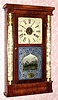 C.1855, Seth Thomas Column Clock, 30-hour time and gong strike, smoked columns. 
