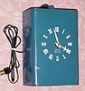 C.1930, Sessions, TIN CAN clock, 110 volt, novelty clock. 