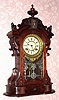 C.1880, Ansonia Clock Co., "MONARCH", Black walnut parlor clock, 8-day time and strike. 