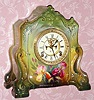 C.1904, Ansonia Clock Co., "La Cannes", 8-day time/strike porcelain mantel clock. 