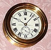 C.1915, E. Howard and Co., Engine Room timepiece, in a heavy red brass case, 6" dial, with seconds hand above 6. 
