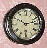 C.1890, E. Howard and Co., Boston, 4.5" Engine Room Clock, in a heavy brass case, nickel plated, number 12, with hinged bezel. 