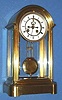C.1895, French, S. Marti and Cie, Over-Size 8-day time and bell strike Brass and Glass crystal regulator, with open Brocot escapement on the dial. 