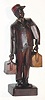 C.1920, German, Karl Griesbaum, mechanical whistling Black Porter with Red Hat and Luggage, key wound. 