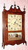 C.1820, Seth Thomas Off-Center Pillar and Scroll, 30 hour wooden works time and strike shelf clock. 