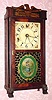 C.1830, Silas Hoadley, Timepiece alarm, in a stenciled quarter column case with original splat. 