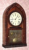 C.1845, Forestville Manufacturing Co., J. C. Brown, Bristol, Conn., 8-day time/strike full ripple beehive shelf clock. 