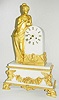 C.1830, French, Ormolu and White Marble figural clock, 8-day time and bell strike. 