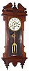 C.1906, Waterbury Clock Co., "Eton", 8-day time and gong strike wall clock. 