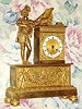 C.1840, French, Ormolu Figural clock, a mandolin player, and an engraved tribute to H. Barbie a 19th Century musician (and a reference to Rossini). 