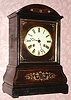 C.1840, So. German, /Black Forest, 8-?-day time and gong strike brass and pewter inlayed shelf clock. 