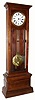 C.1880, Pinwheel Floor Regulator, Walnut cased with glass on sides, less top, American. 