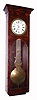 C.1880, French, Pinwheel Jeweler's Regulator, in a wall hanging mahogany case, with large lyre pendulum, single weight, 8-day. 