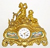 C.1855, French, Japy for Rollin a'Paris, ormolu figural clock with accent panels, children playing with their pet birds. 