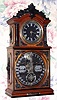 C.1876, (dated presentation), Ithaca Calendar Clock Co., NY, "No. 3 1/2 PARLOR", Double dial perpetual calendar clock, in walnut with ebonized trim. 