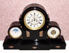 C.1880, French, Hry. Marc, Paris, 3-dial, Perpetual Calendar clock, in a monumental/giant black marble case with brown onyx accents. 