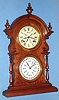 C.1878, Welch, Spring and Co., Bristol, Conn, WAGNER, B.W., MANTEL, in walnut, 8-day double dial calendar, with patent B. B. Lewis perpetual calendar mechanism. 