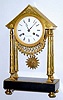 C.1810, French, Frisard a'Rouen, Ormolu and marble portico clock, silk thread suspension. 