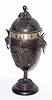 C.1890, French, Annular Dial Timepiece, cast bronze case and top, with balance type movement wound by lifting the top and moving the dial to expose the winding arbor. 