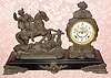 C.1894, Ansonia Clock Co., "Boar Hunter", 8-day time and gong strike figural mantel clock. 