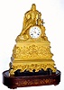 C.1870, French, Ormolu Figural clock with Music in the base, actuated hourly by a rod from the movement, less dome. 
