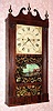 C.1825, Jerome, Darrow and Co., Bristol, Conn., 30-hour time/strike reeded pilaster and scroll top shelf clock. 