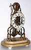 C.1900, English, Single Fusee SKELETON CLOCK, with passing/fall-off bell strike at the hour, less dome. 
