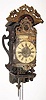 C.1770, Dutch, Stoelklok, time, strike and alarm, 1-day, weight, pot-handle sides, as-found, needs work. 