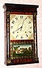 C.1830, E. and G. W. Bartholomew, Bristol, Conn., 30-hour time/strike wood movement half column and cornice shelf clock. 