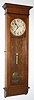 C.1911, New Haven Clock Co., STANTON REGULATOR, single weight, full length, seconds beating wall clock in oak. 