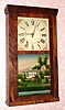 C.1834, Eli Terry Jr., Terrysville, Conn., 30-hour time and strike, 2-wt wood movement shelf clock, simple box case with cornice. 